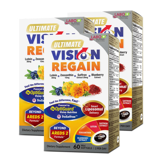 LABO Nutrition Ultimate VisionREGAIN bottle for daily eye support.