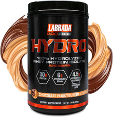 Labrada Hydro 100% whey isolate label close-up, clean protein source for post-workout recovery