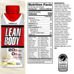 LABRADA Lean Body RTD shake glass supports post-workout recovery