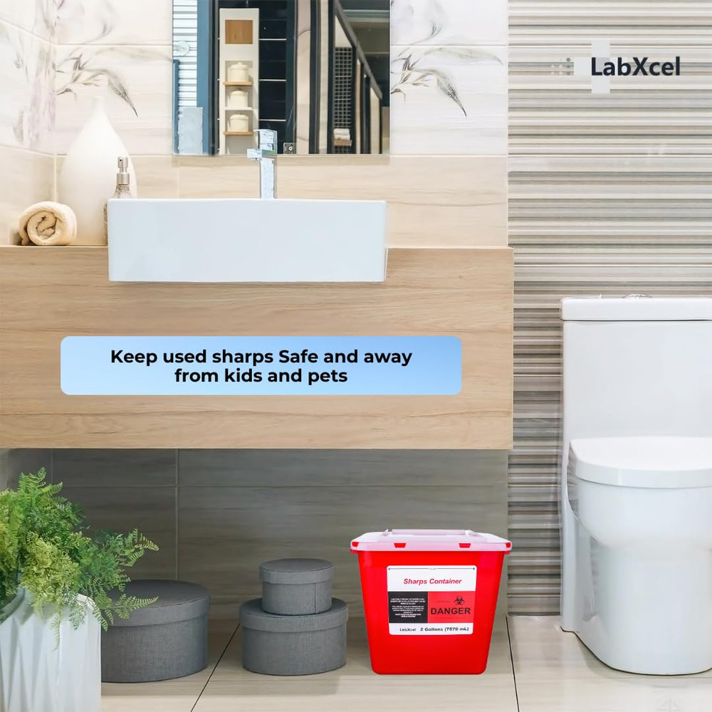LabXcel biohazard waste container suitable for various settings