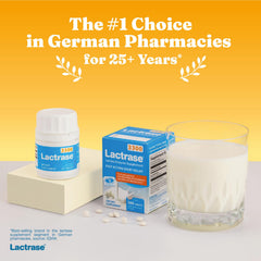 Lactrase lactase 3300 FCC tablets deliver high enzyme units for fast digestion.