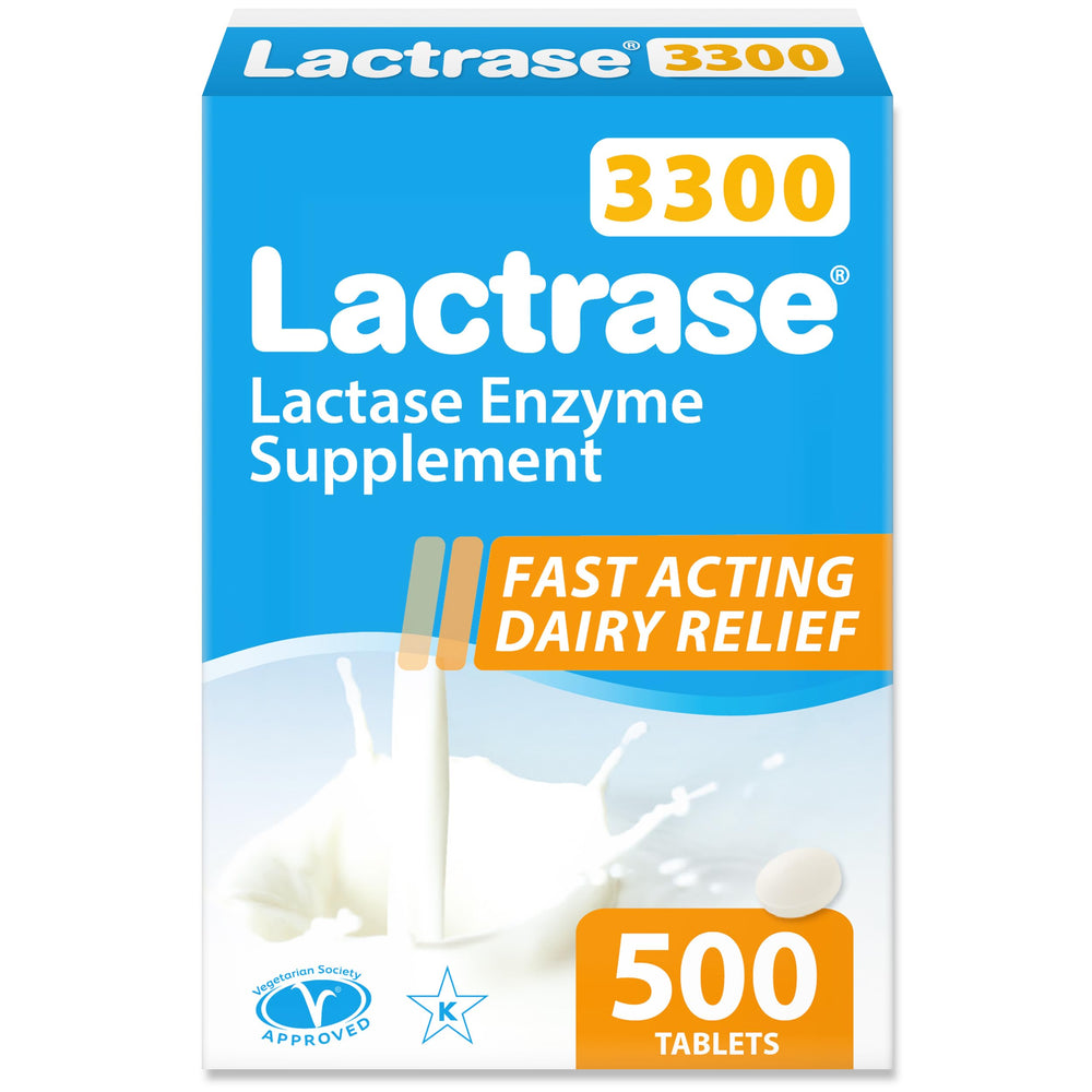 Lactrase refill pack: 500 mini-tablets for convenient at-home refills.