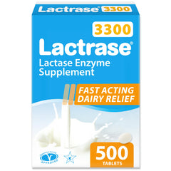 Lactrase refill pack: 500 mini-tablets for convenient at-home refills.