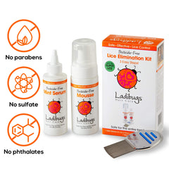 LADIBUGS mint serum bottle highlights gentle, kid-friendly formula