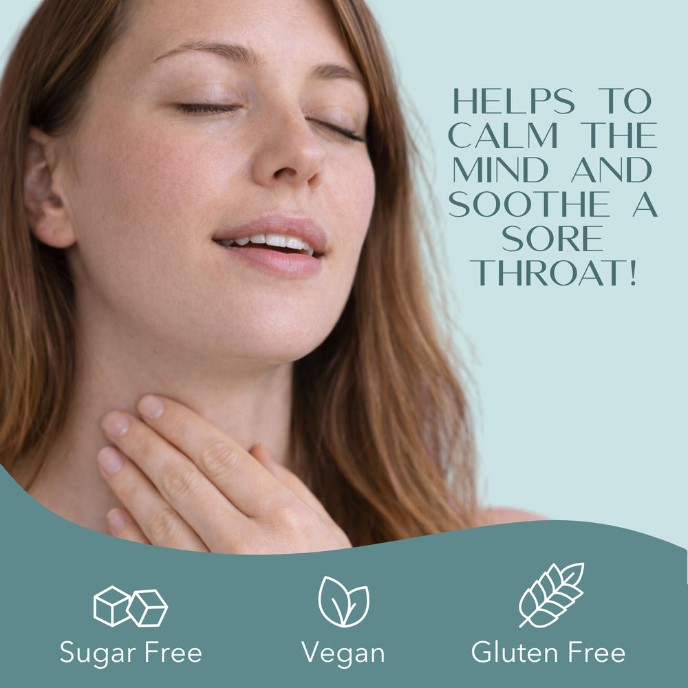 Laki Naturals menthol-free formula image communicates gentle throat relief