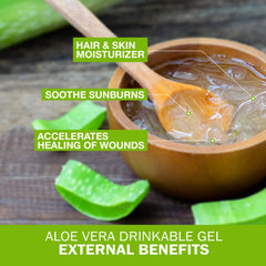Land Art 64oz Aloe Gel bottle communicates generous supply for ongoing digestive routines.