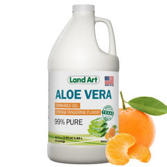 Land Art Aloe Vera gel bottle with orange-tangerine flavor for daily hydration