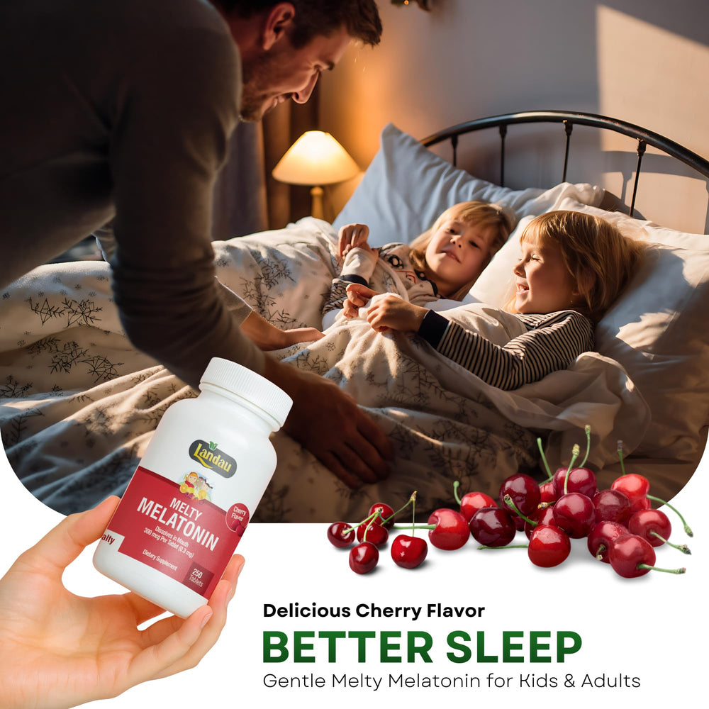 USA-made LANDAU melatonin, kosher-certified, for reliable sleep support