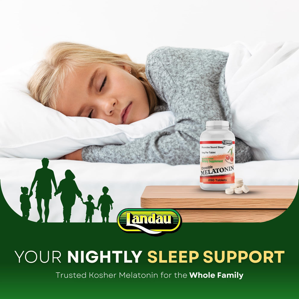 Landau melatonin promotes a consistent bedtime routine.