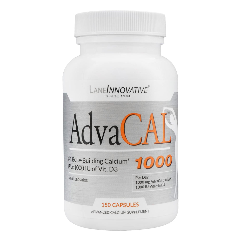 Lane Innovative AdvaCAL 1000mg bottle supports bone health.