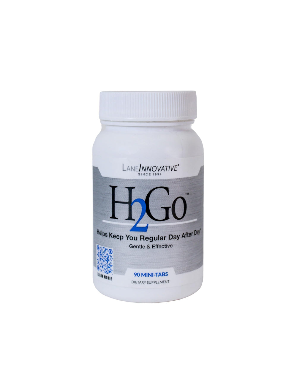 Lane Innovative H2Go bottle on the kitchen counter signaling gentle natural digestive support