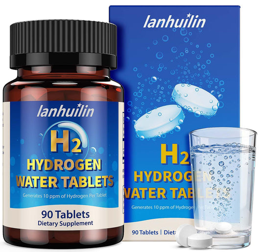 Lanhuilin hydrogen tablets in a bottle, ready for daily hydration.