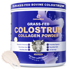 LanranBee bottle shot with grass-fed colostrum and collagen for immune and gut support