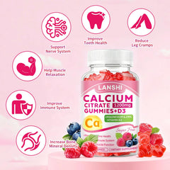 LANSHI gummies close-up in mixed berry flavor for daily wellness