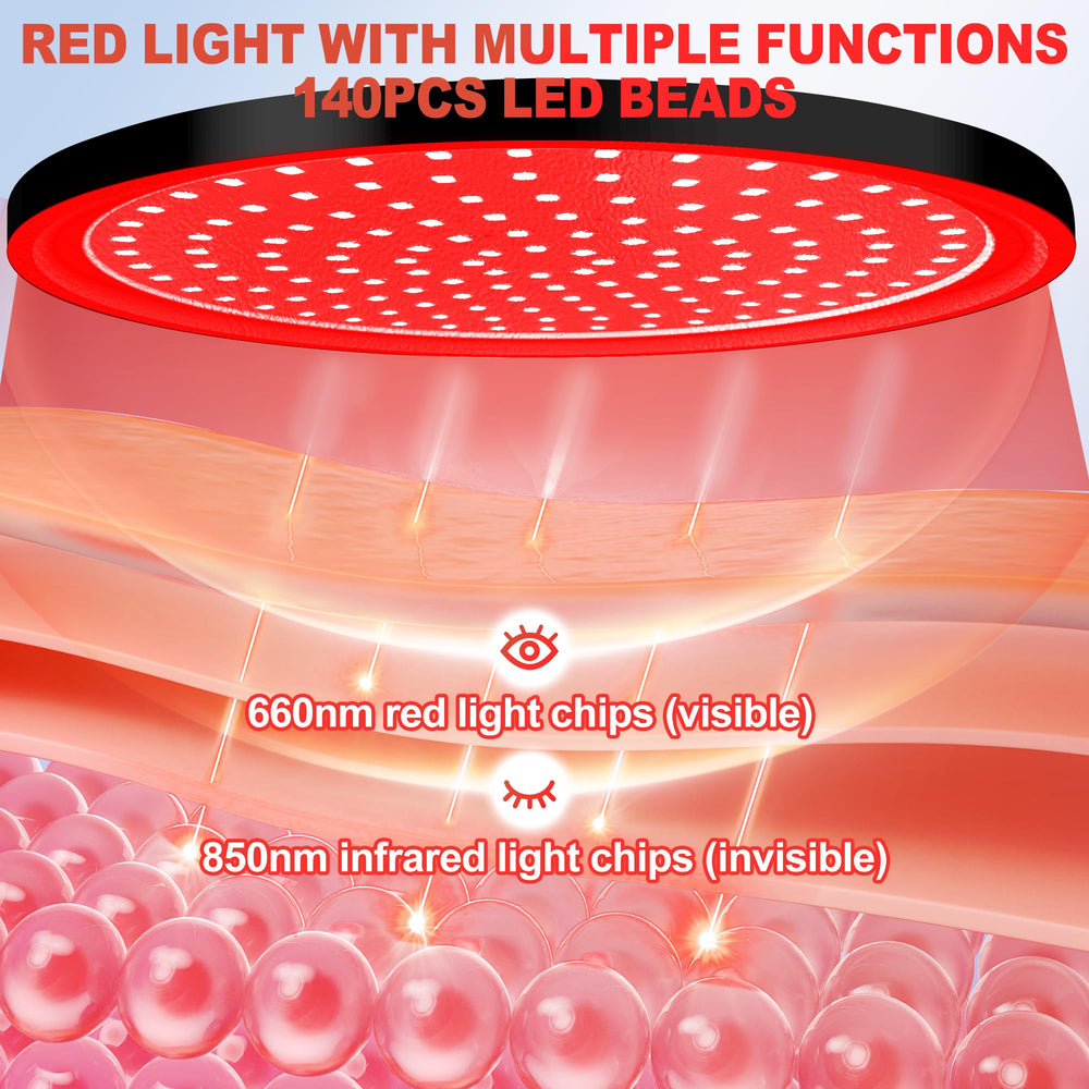 LanSuper 660nm red light beads close-up for youthful skin effects.
