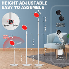 LanSuper red light therapy lamp with 360-degree gooseneck for flexible positioning.