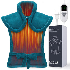 LANVA electric heating pad provides full-body coverage for targeted back and neck relief.