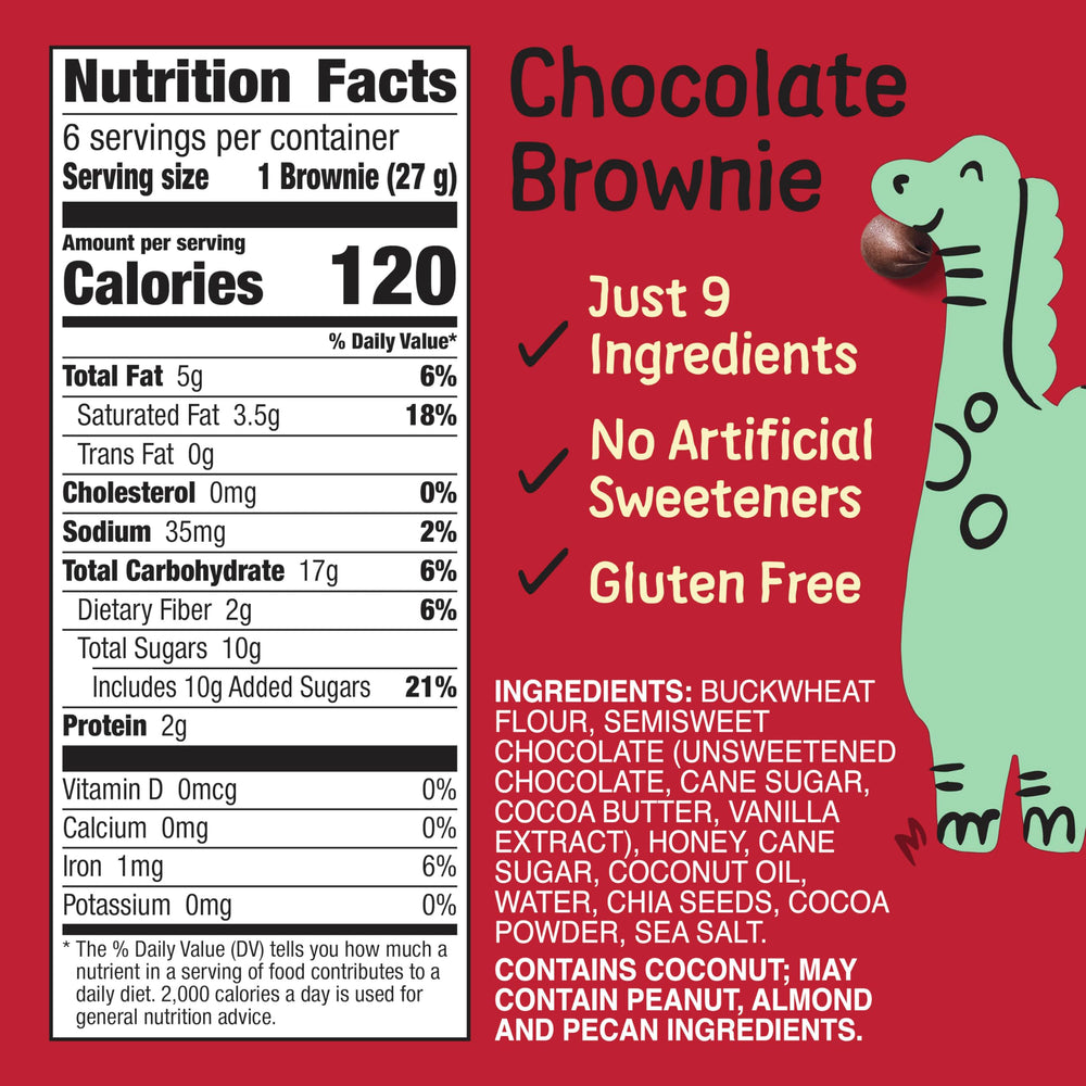 Larabar Kids Bakes chocolate brownie bars close-up showing chewy texture your kid might love.