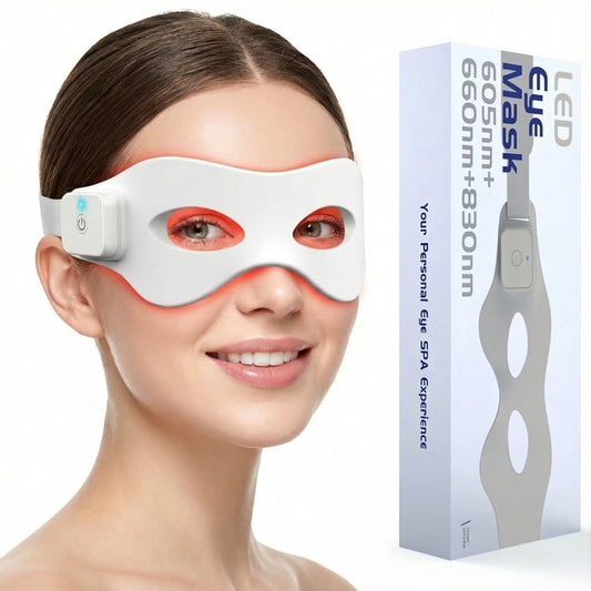 LaseLocks eye mask with 3in1 LED beads provides full-eye coverage for thorough sessions.