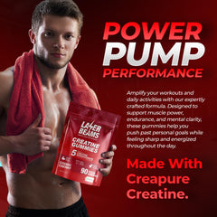 Laser Beams Creatine Gummies strawberry flavor for tasty daily use.