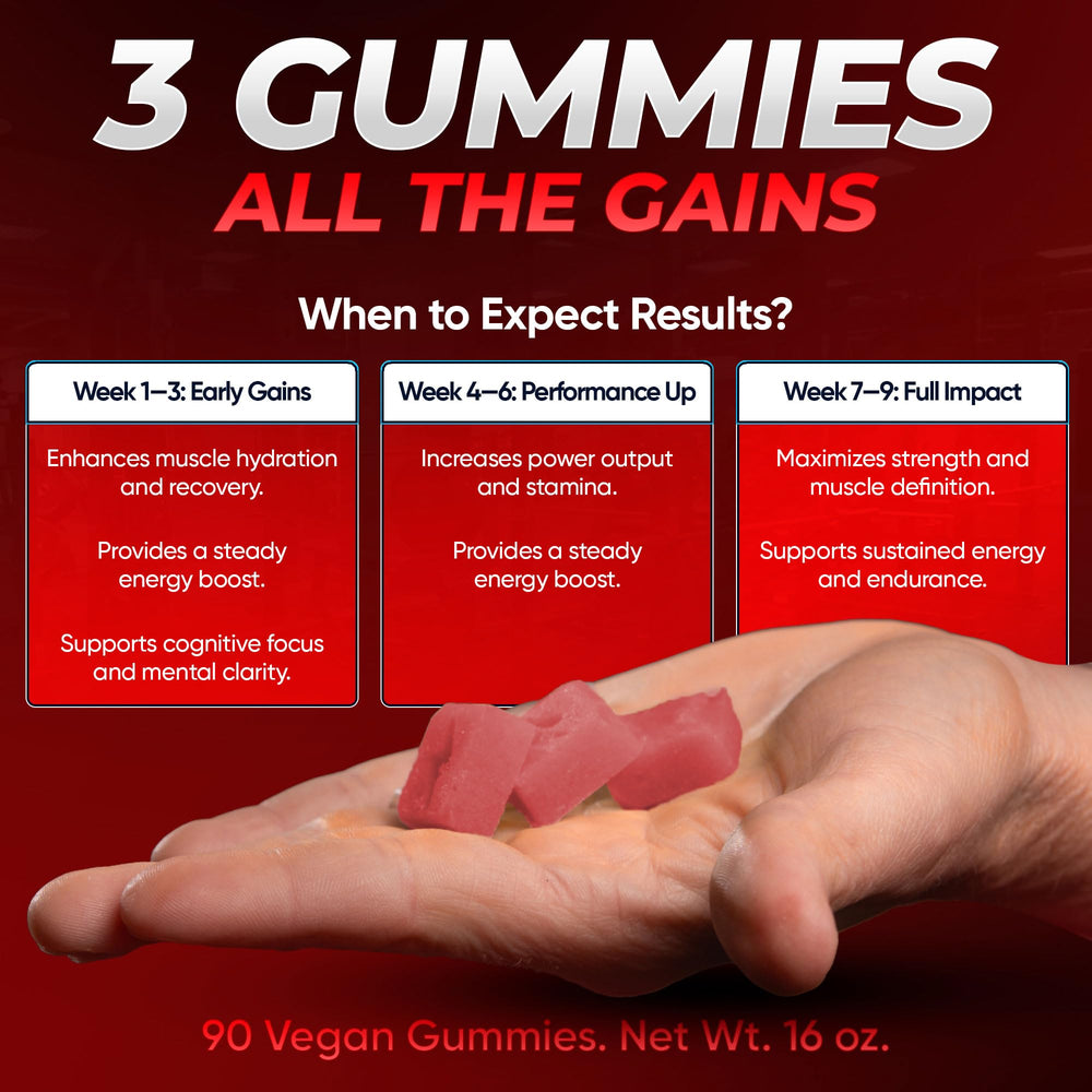 Laser Beams Creatine Gummies nutrition panel highlights 5 g per serving.