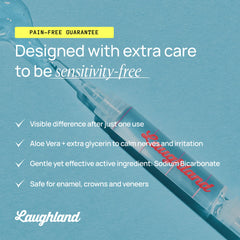 Laughland gel uses sodium bicarbonate, glycerin, aloe vera, and mint.
