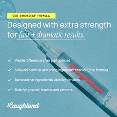 Laughland whitening gel designed for sensitive teeth comfort during use.