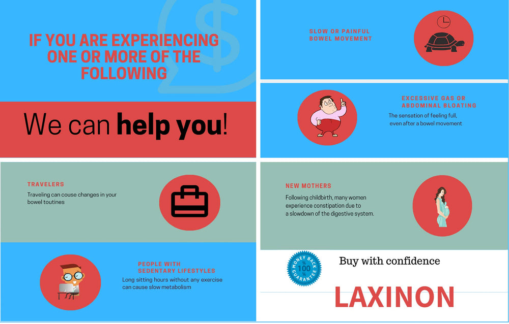 Laxinon packaging on white background with herbal formula label.