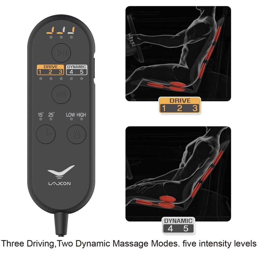 Laxon 3D lumbar-support massage optimizes back comfort with adjustable settings.