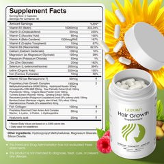 Lazpowfi Hair Growth Capsules Daily Dose highlights the convenient 4-capsule serving.