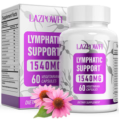 Lazpowfi Lymphatic Drainage bottle front view for daily wellness and fluid balance.