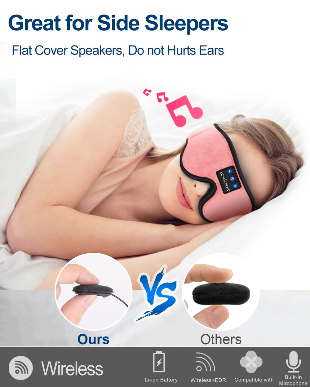 LC-dolida sleep headphones offer up to 13 hours playback.
