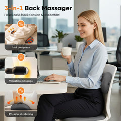 LDGSUPH back massager demonstrates vibration kneading function for relief.