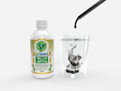 LeafSource mixed in water yields a clear, ready-to-drink solution.