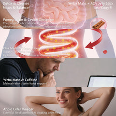 LeafStory Yerba Mate ACV Reset Jelly visual hints at a daily gut-friendly ritual.