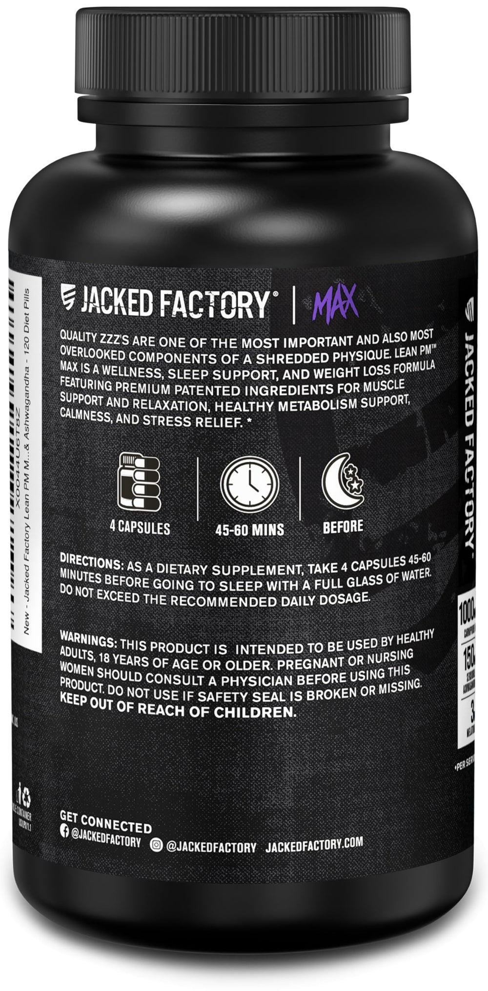 Close-up of Lean PM Max capsules designed for sleep-friendly weight management.