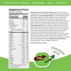 LEAN1 Chocolate Mint shake in glass, ready to enjoy.
