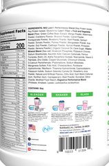 LEAN1 nutrition label detail shows 20g protein and 18 superfoods per serving