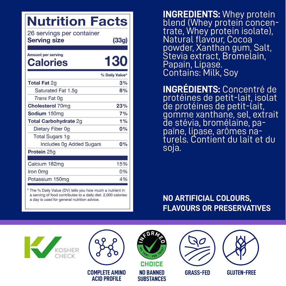 Gluten-free label on LeanFit Cookies & Cream protein powder.