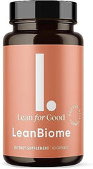 LEANFORGOOD LeanBiome bottle front shows vegan probiotic balance for daily routine