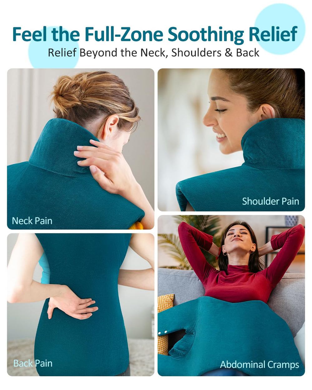 LEATIGIO heating pad back-pain-relief wrapped with even heat across the back