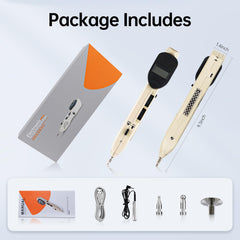 Leawell acupuncture pen package contents include heads and cable.