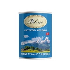 LEBASI Lactoserum 500g front view packaging highlighting natural Swiss nutrition.
