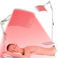 LEDINO red light panel on a stand focused on facial treatment for skin wellness.