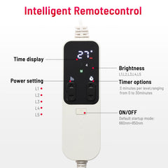 LEDINO remote control adjusts heat levels for personalized use.