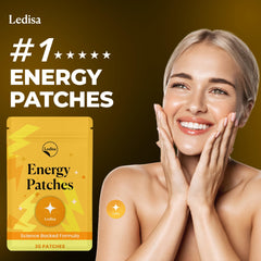 Ledisa Energy Patch box front shows a 30-day supply for steady use.
