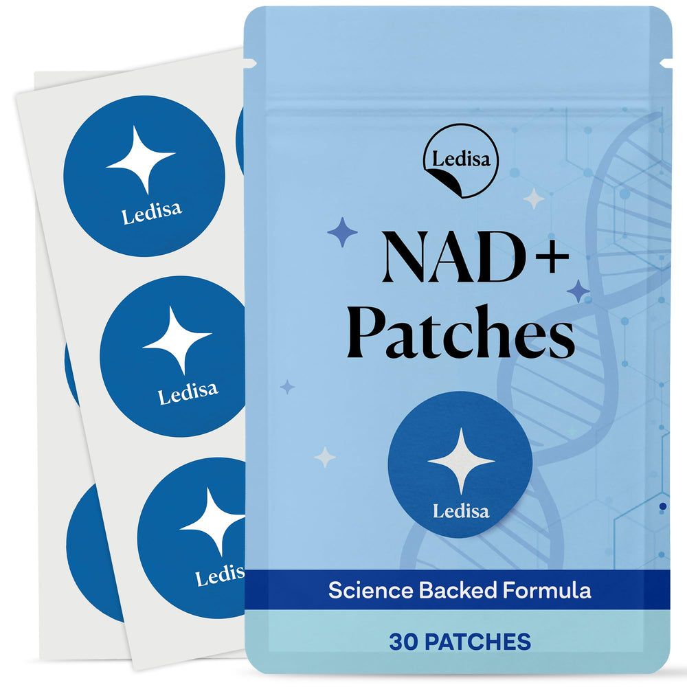 Ledisa NAD patch applied on skin for daily vitality