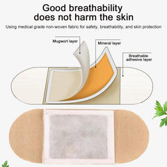 LEEOYINK Mugwort patch applied to shoulder for targeted warmth and comfort.