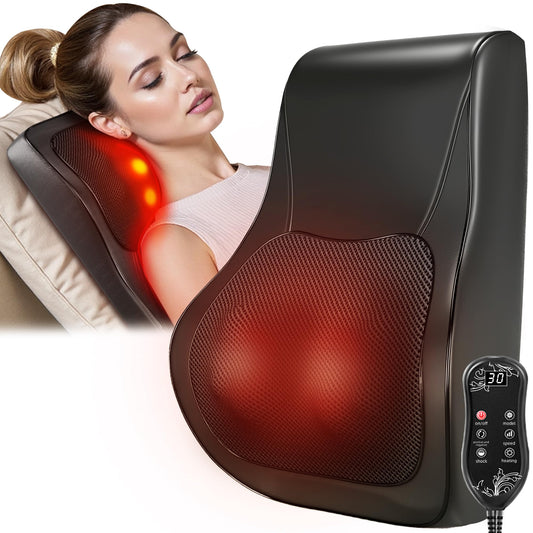 LEERCON back massager with heat delivers deep-kneading relief for neck and shoulders at home