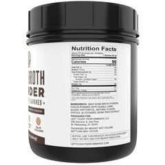 Left Coast Performance bone broth powder scoop showing easy-to-measure portions for precise blending.